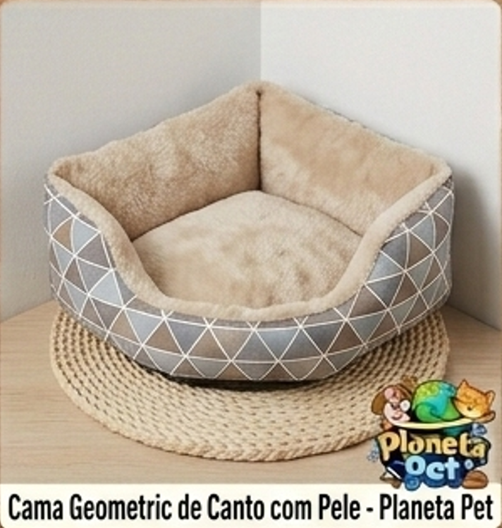 Cama Geometric de Canto com Pele